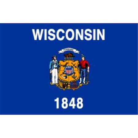 Annin Flagmakers 145982 6 Ft. X 10 Ft. Nyl-Glo Wisconsin Flag